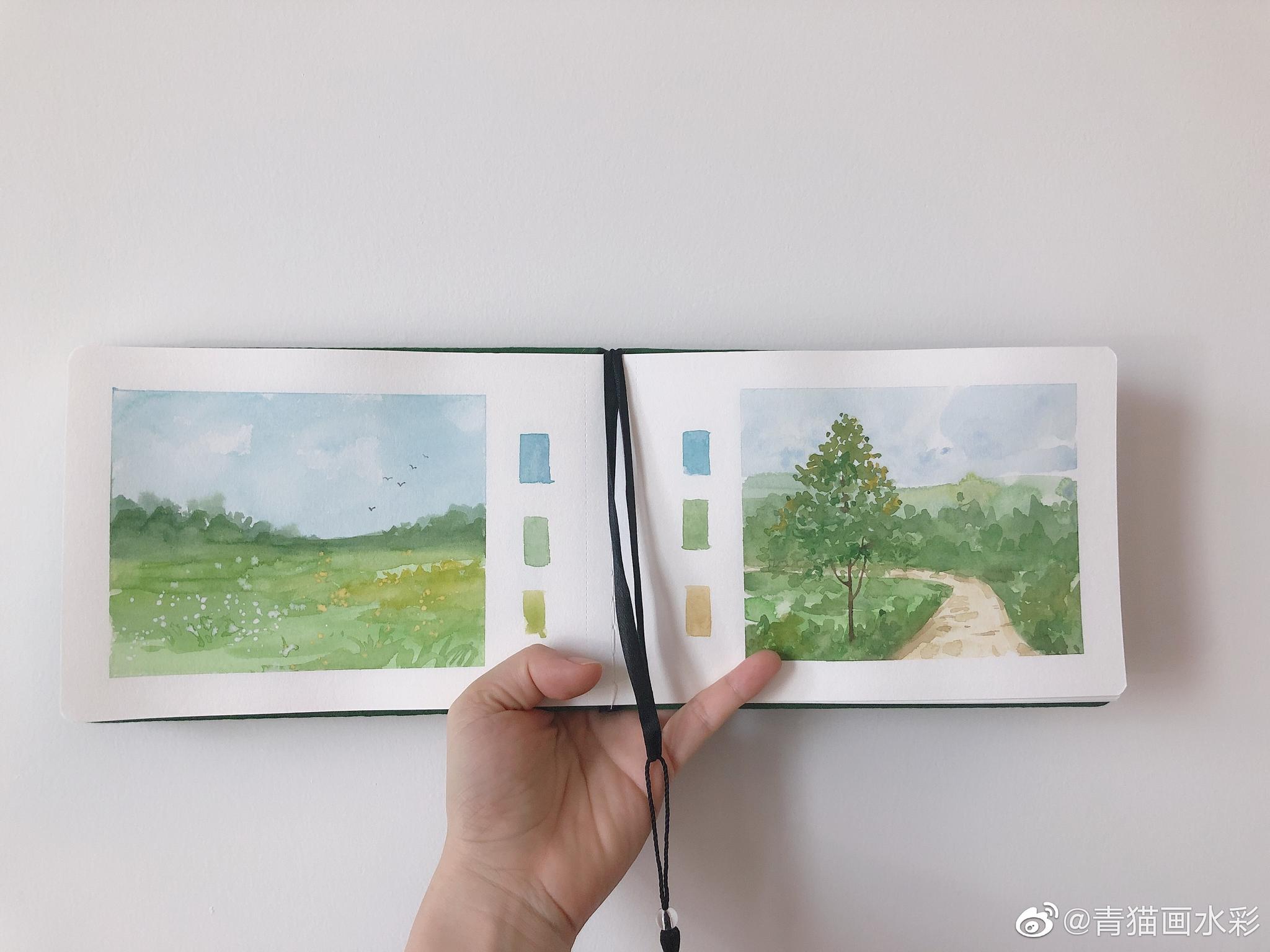 一组旅行本中的简单风景 作者 青猫画水彩