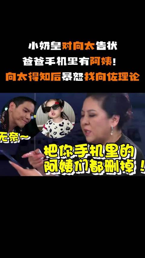 小奶皇对向太告状：爸爸手机里有阿姨！向太得知后暴怒找向佐理论