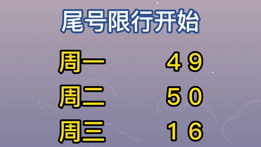 天津限行尾号调整 便民信息 机动车尾号限行