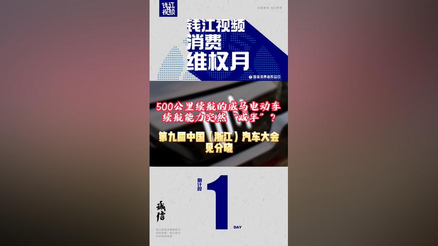 威马电动车续航能力突然“减半”？ 车主怀疑和一次4S店保养有关 钱江视频消费维权月 我的315 第九届315中国汽