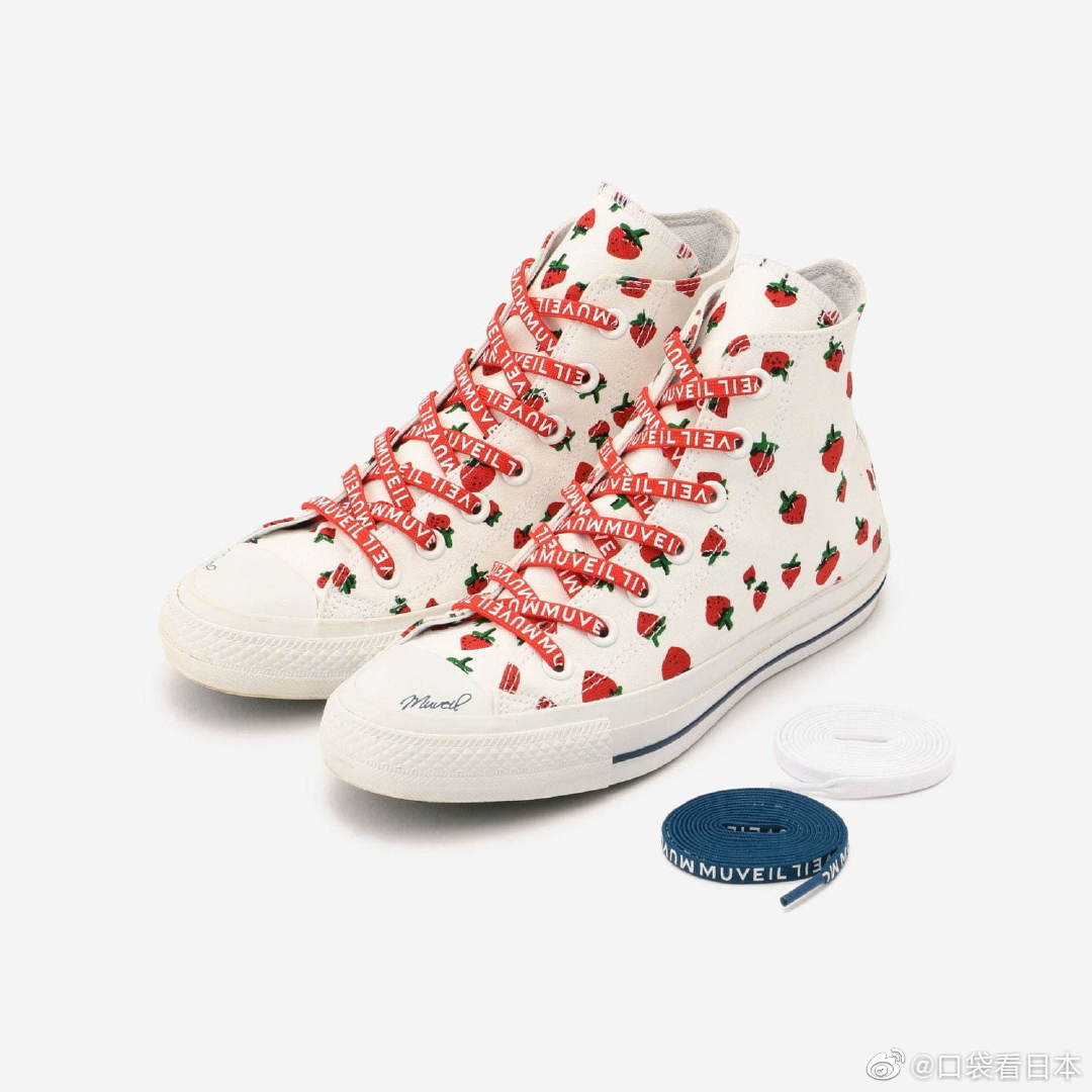 conversetokyo和muveil合作推出了草莓allstar鞋allstar100hi