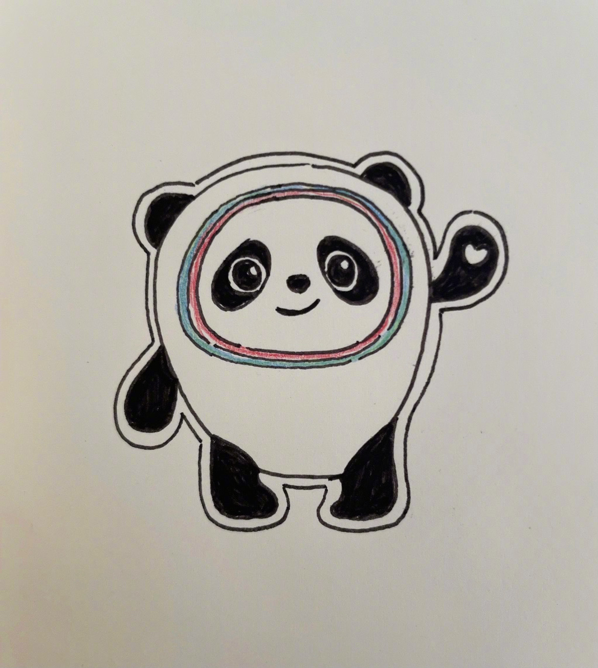 教你如何画一只可爱的冰墩墩让大家自己实现一户一墩