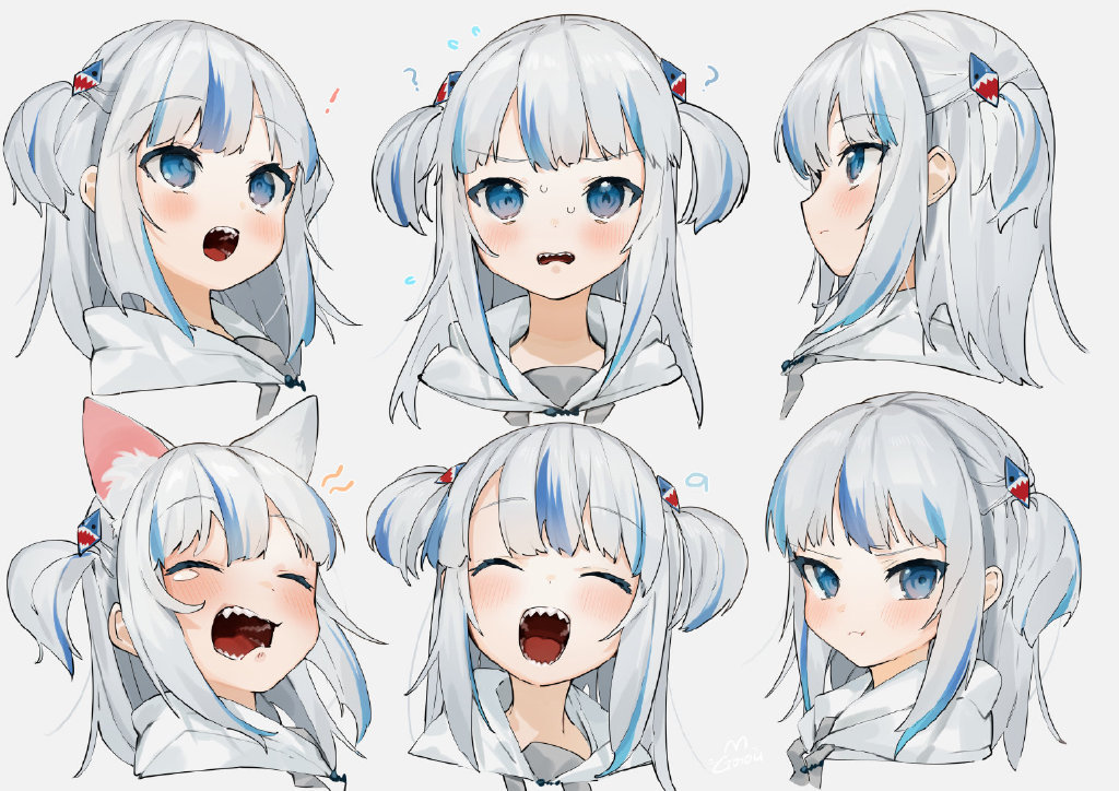 来自插画师ごとーq版人物表情绘画练习twinekocat510