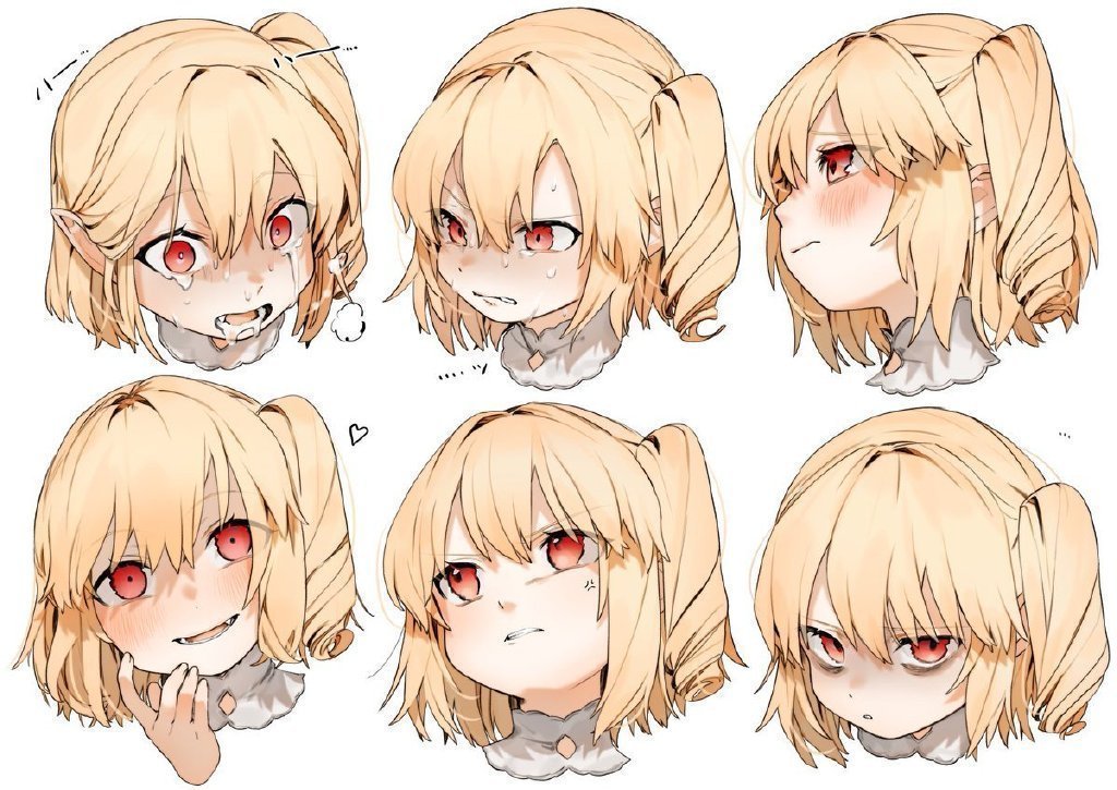 来自插画师ごとーq版人物表情绘画练习twinekocat510