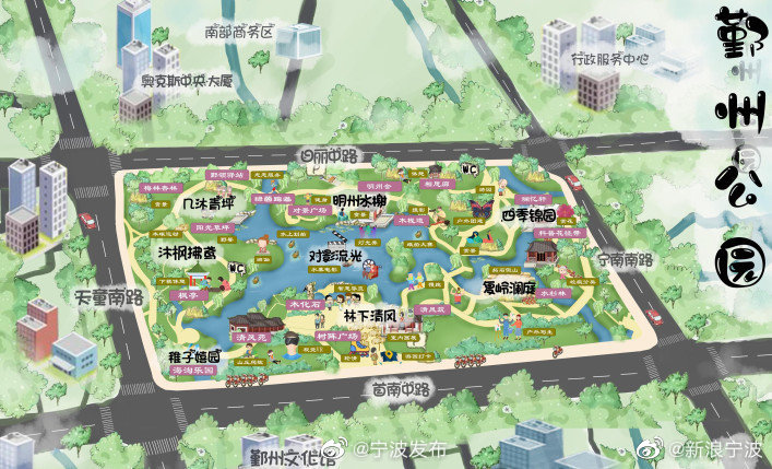 vr实景提升颜值鄞州公园将大变样