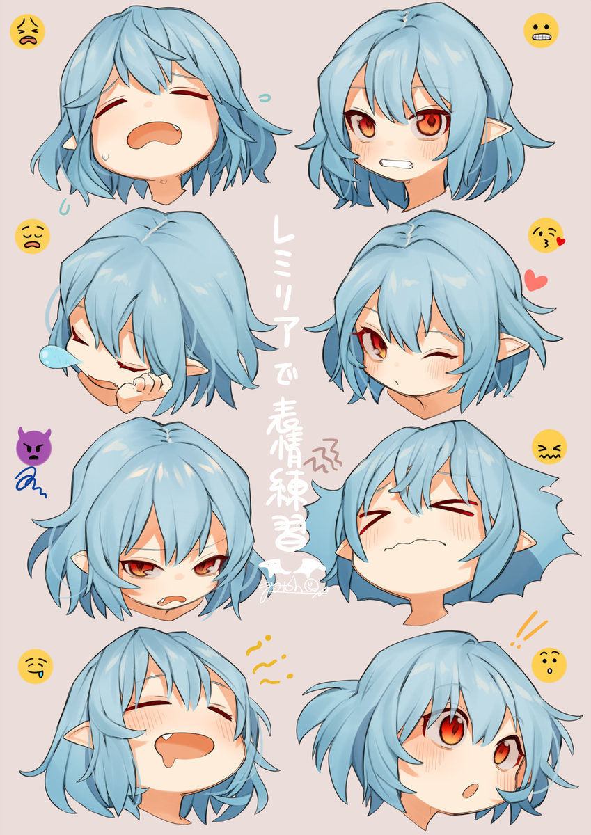 来自插画师ごとーq版人物表情绘画练习twinekocat510