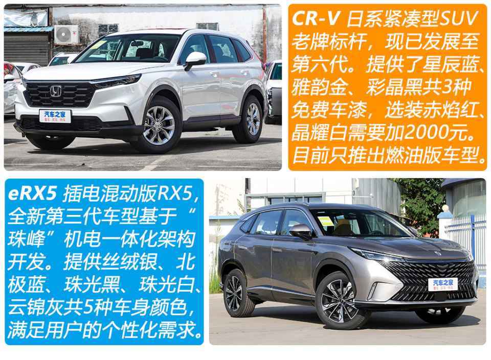 18万预算 选紧凑型SUV标杆CR-V还是用车成本更低的荣威eRX5?