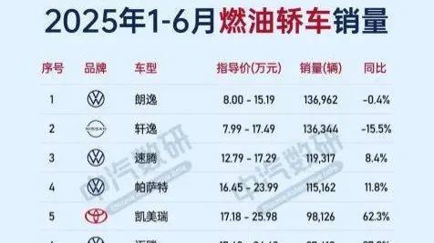 2025年，什么样的燃油车卖得好？一张销量排行带你看清