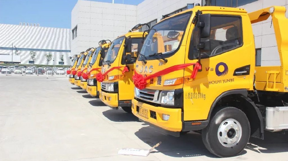 30台江淮骏铃V6清障车批量交付大客户