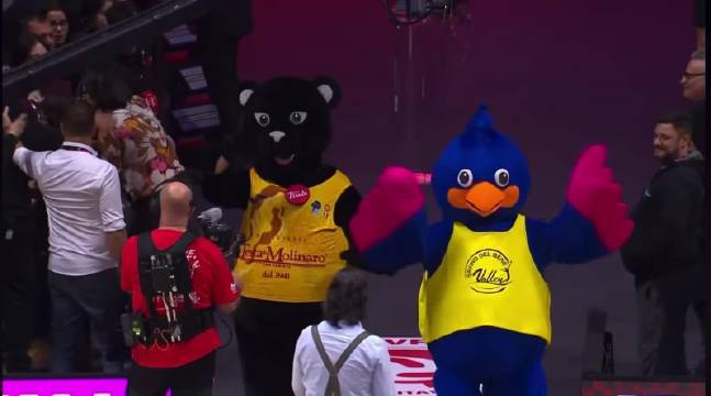 赛场上的可爱时刻 两只吉祥物都挺萌的