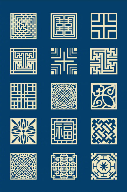 中国风古典花纹图案素材