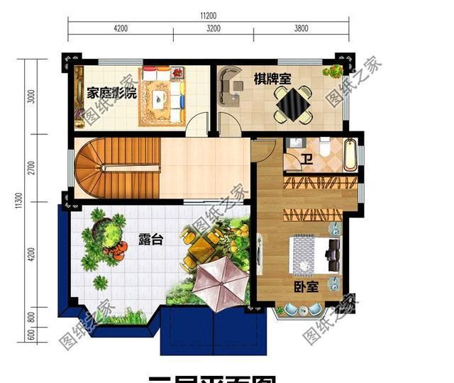 户型二:农村三层别墅设计图,占地80平米左右,小户型别墅