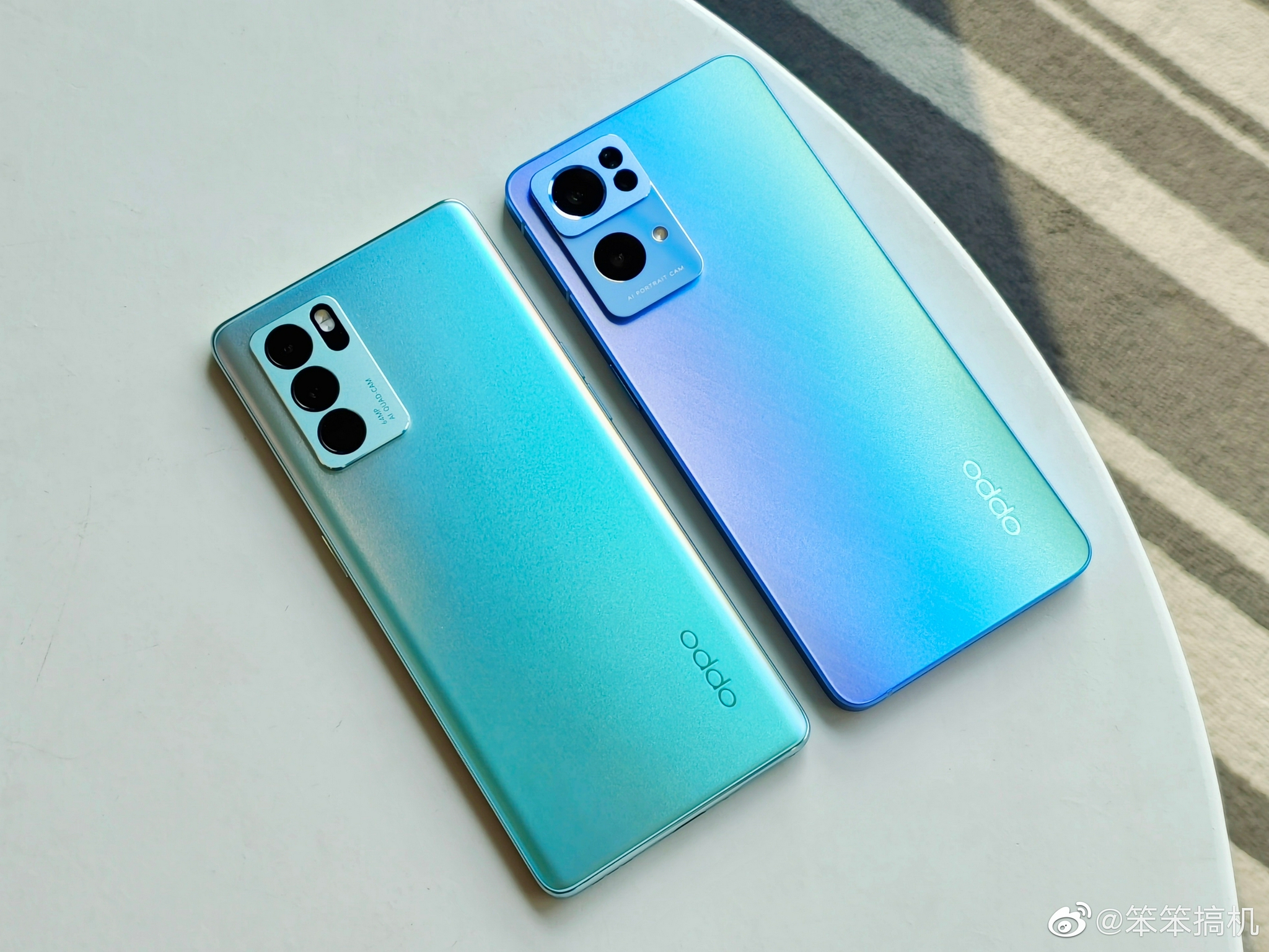 opporeno7pro真机对比opporeno6pro一个方正一个圆润