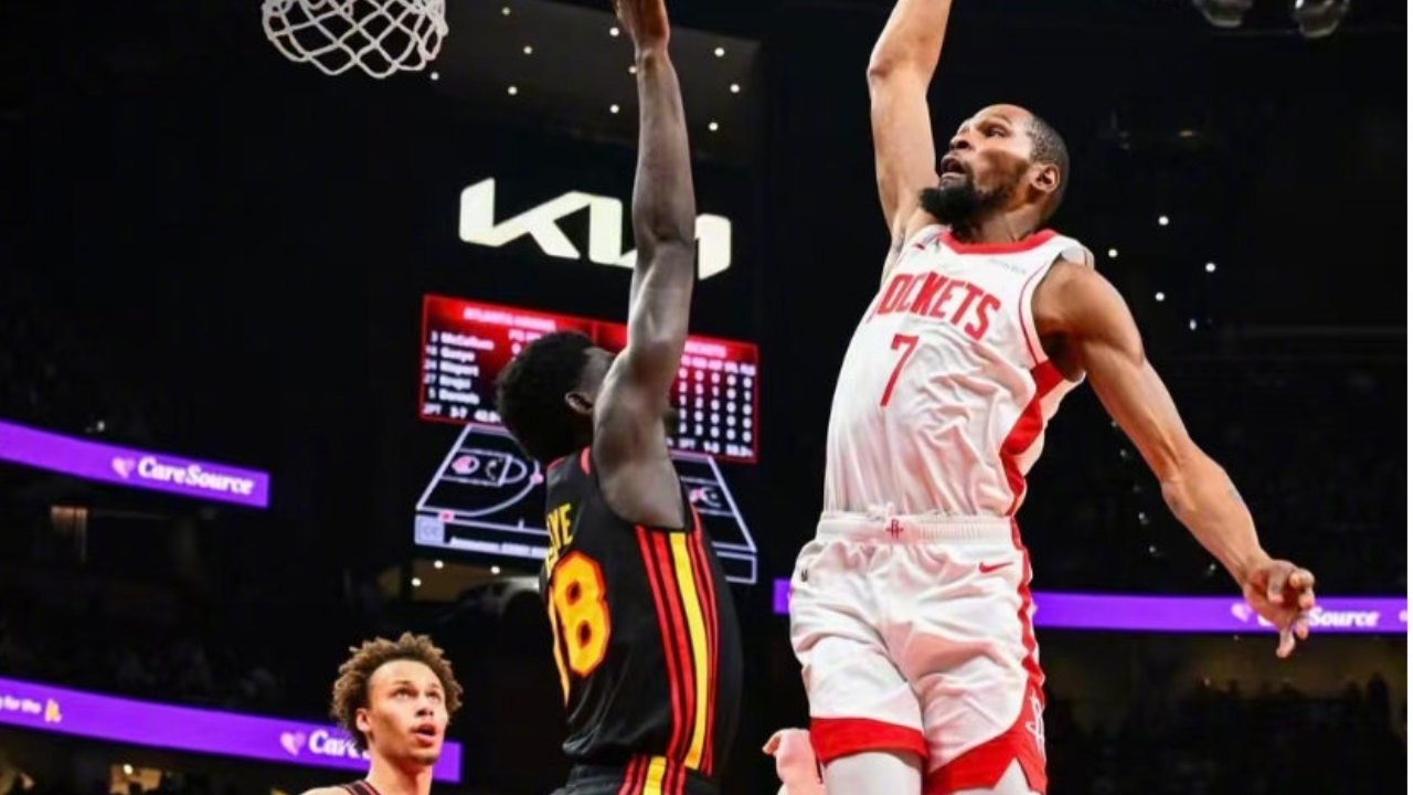 火箭大胜！杜兰特31+5单节爆发，申京14中3首发最低，探花也立功