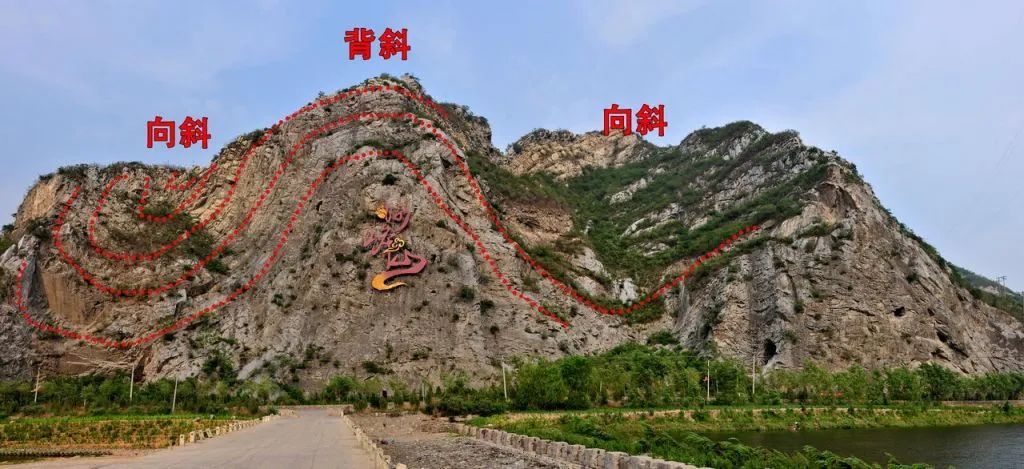 位于野溪附近的褶皱