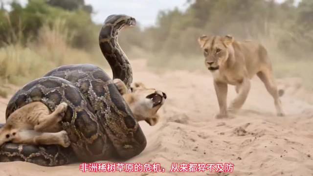 非洲岩蟒的狩猎陷阱：误闯狮群领地的致命代价