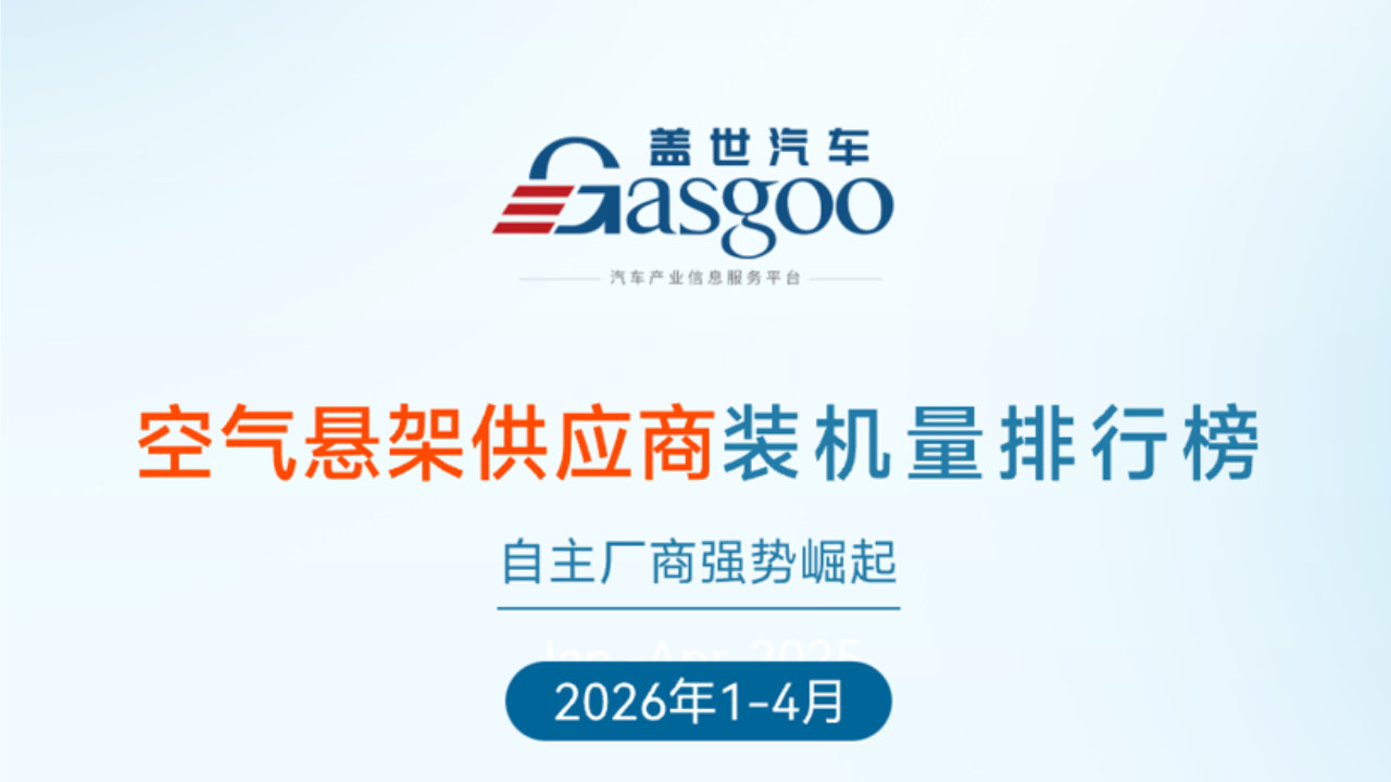 2026年1-4月ADAS供应商装机量排行榜丨盖世汽车研究院