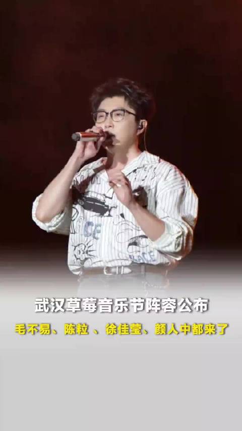 武汉草莓音乐节阵容公布，毛不易、陈粒 、徐佳莹、颜人中都来了！