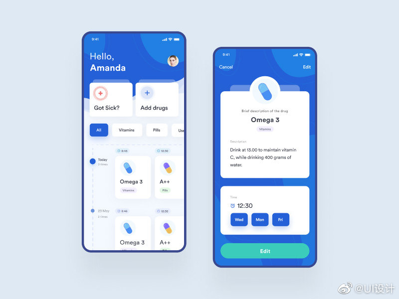 医院医药app界面ui设计灵感分享