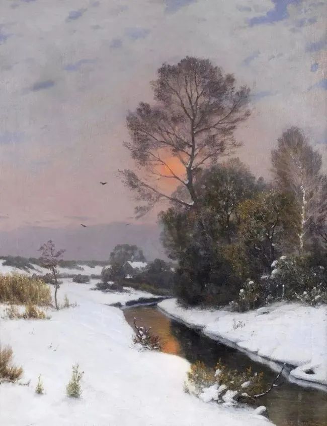 光的魔术师俄罗画家乔尔塞的雪地风景油画