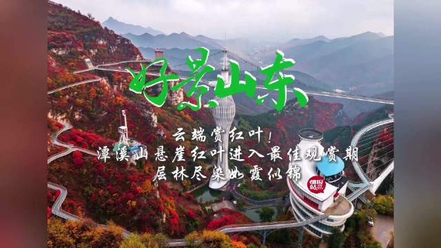 果然视频·好景山东|淄博潭溪山红叶映金秋，层林尽染如霞似锦