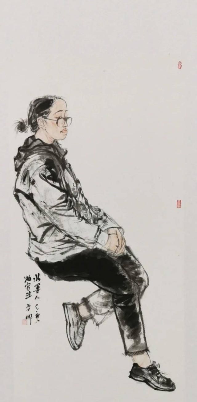 安娜 《人物写生》 138cmx70cm 中国画