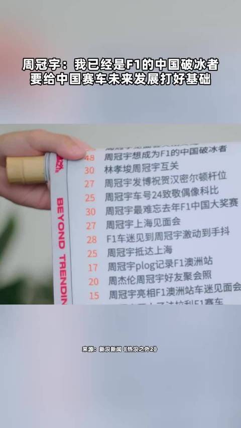 周冠宇：我要给中国赛车未来发展打好基础