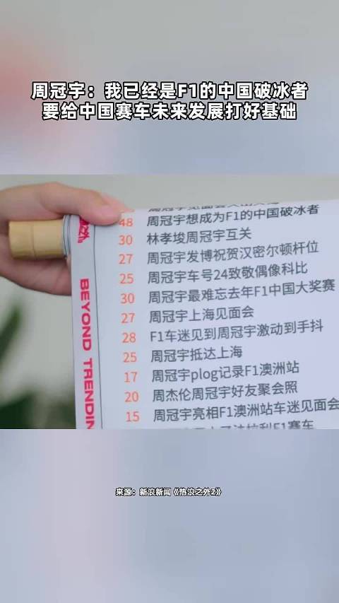 周冠宇：我已经是F1的中国破冰者，要给中国赛车未来发展打好基础 点击关注
