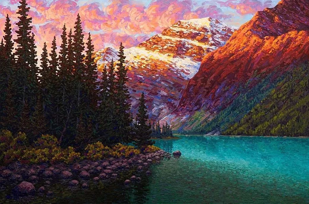 唯美壮丽的印象派油画风景，美极了