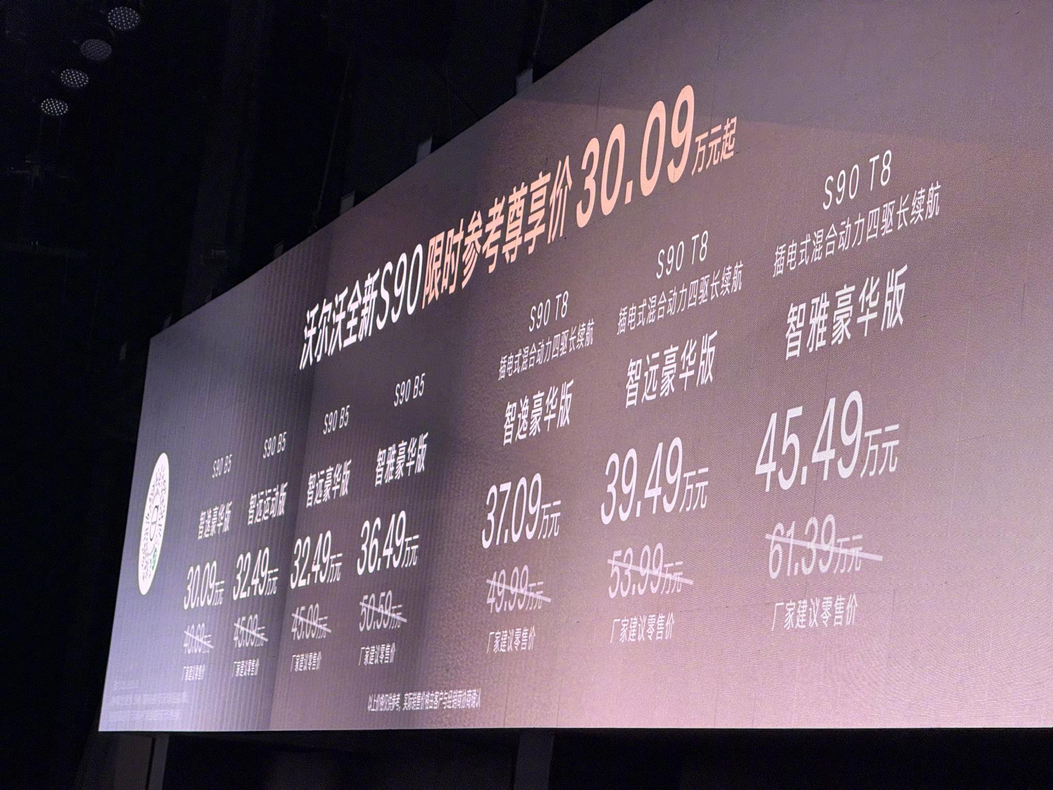 全新沃尔沃s90上市，限时售价30.09万元起