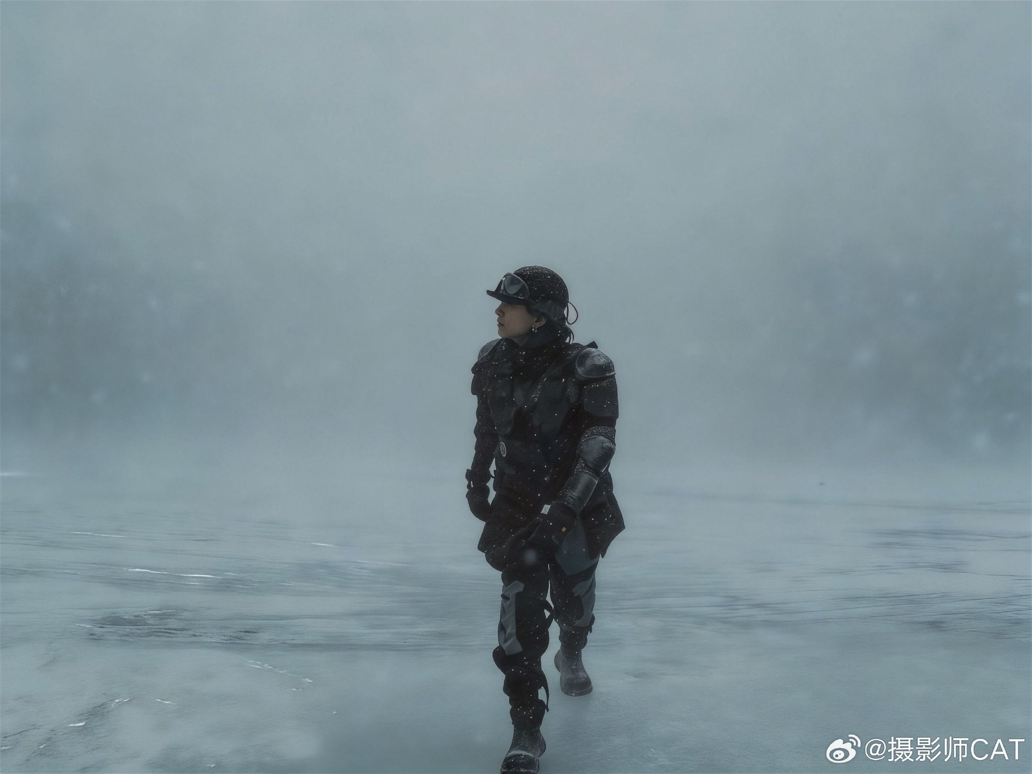 蔡徐坤新歌灵感创作，富士相机实拍冰瀑结合AI后期