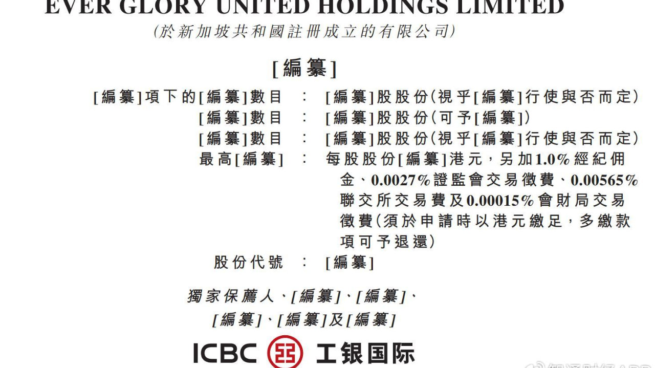 新股消息 | EVER GLORY UNITED公司递表港交所