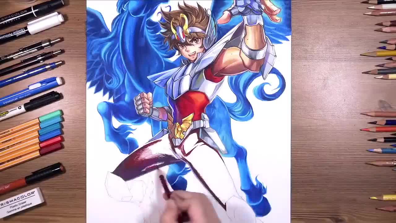 彩铅手绘- 圣斗士星矢,满满的童年回忆!/ drawholic