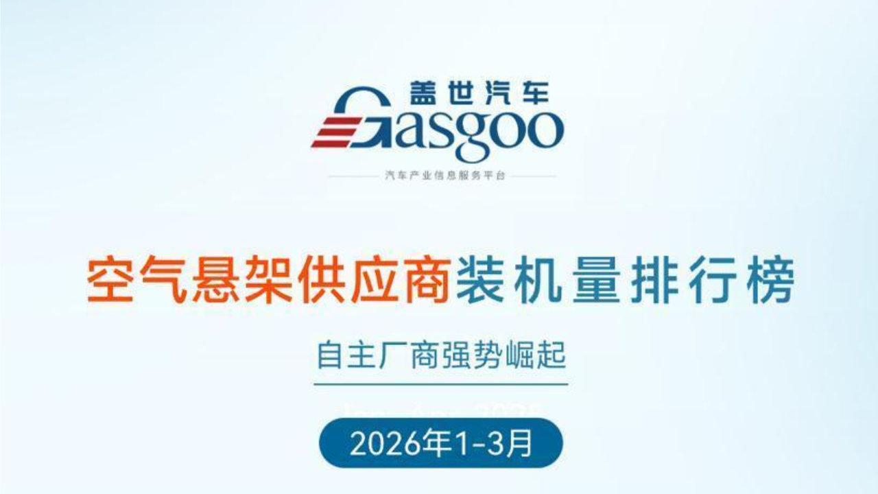 2026年一季度ADAS供应商装机量排行榜丨盖世汽车研究院