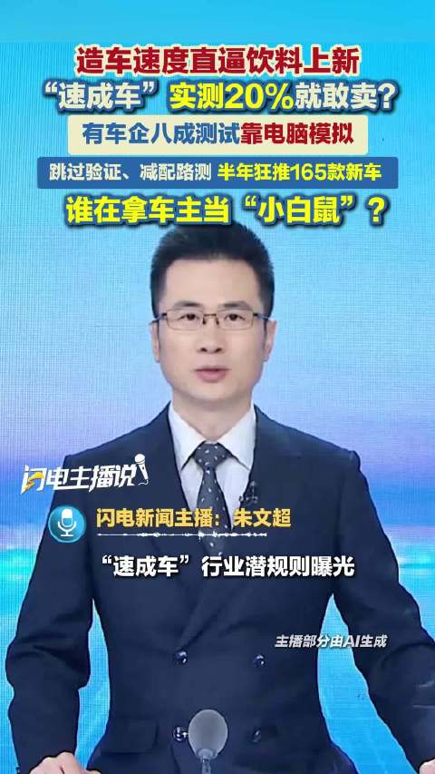 “速成车”行业潜规则曝光：实测20%就敢卖？有车企八成测试靠电脑模拟
