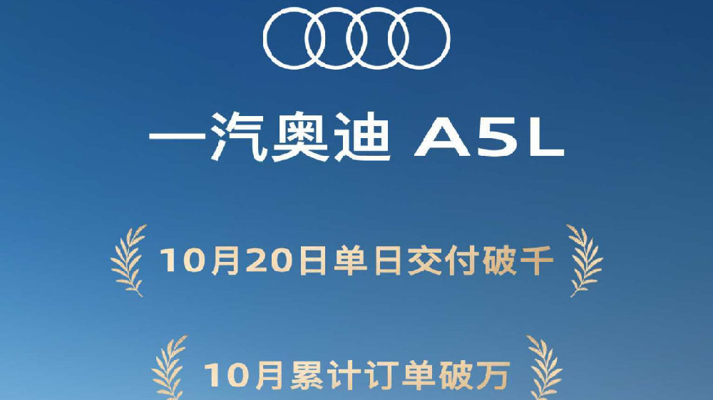 一汽奥迪A5L单日交付破千辆，B级豪华车市奥迪夺回第一