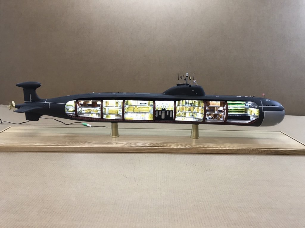 前苏联671rtm型攻击型核潜艇北约称维克托iii剖面模型