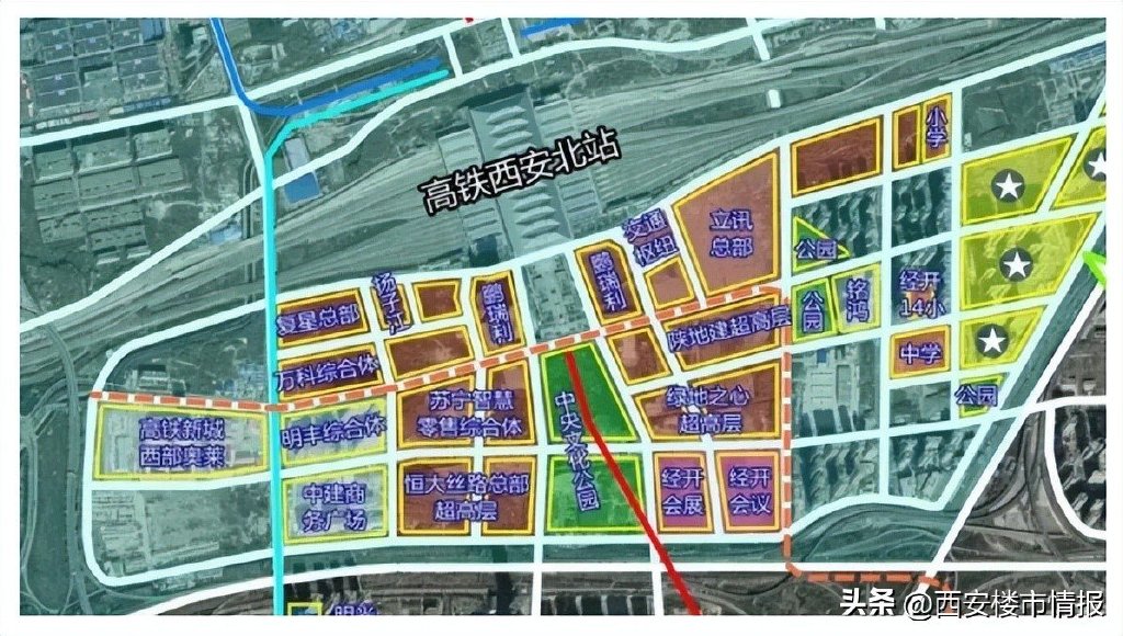 高铁新城区域规划 图源自网络该片区将规划建设5栋150米 超高层建筑