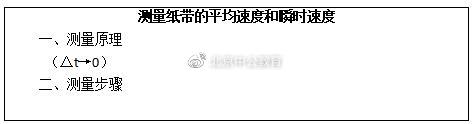 教师资格证面试：高中物理《测量纸带的平均速度和瞬时速度》教案(测量纸带的平均速度和瞬时速度实验表格)
