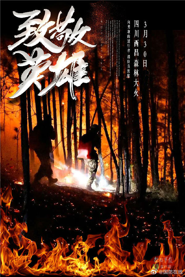 海报|致敬,西昌森林火灾中逆行的英雄们