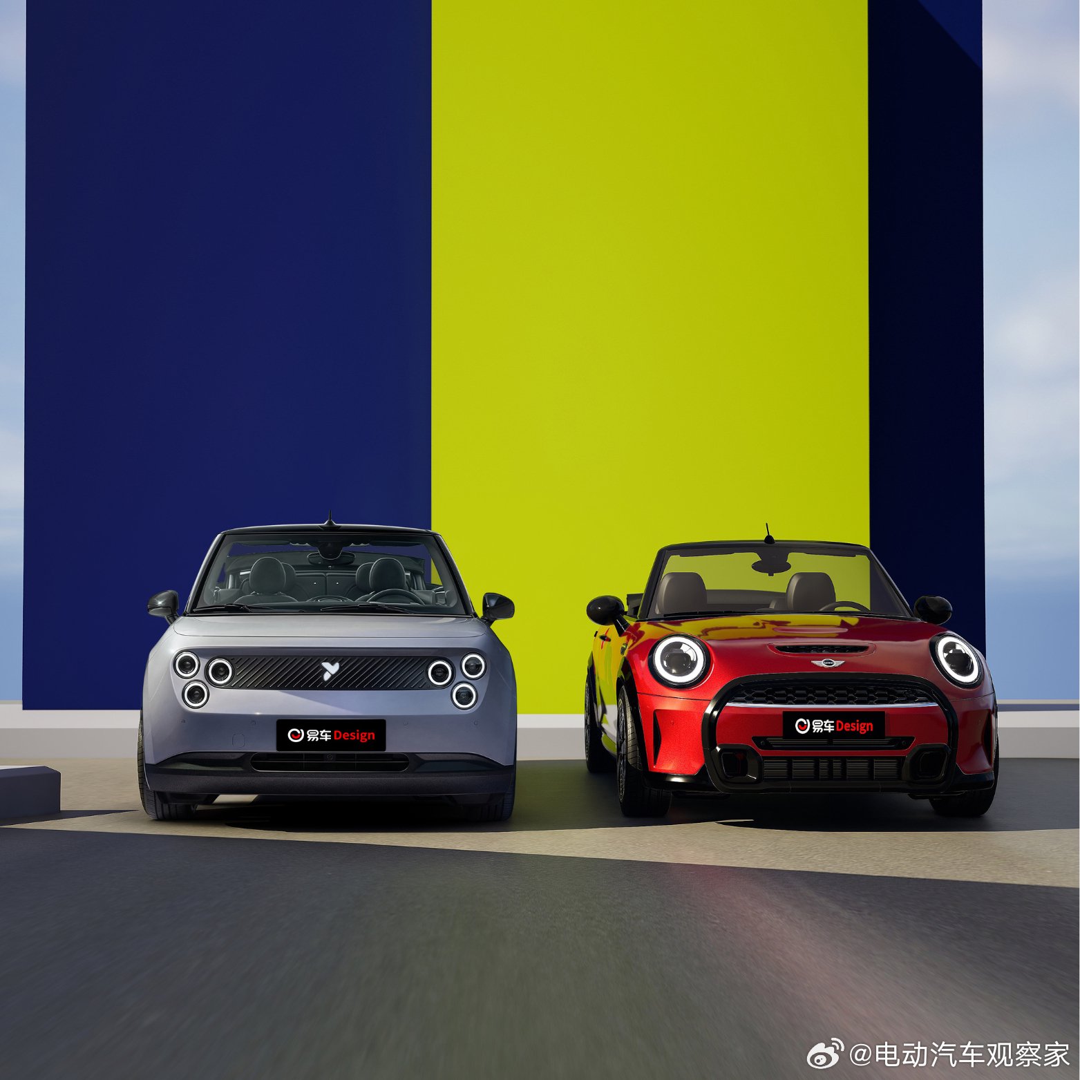 蔚来萤火虫敞篷版假想图发布 引发MINI Cabrio对比热议