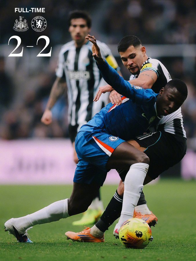 切尔西2比2纽卡，图