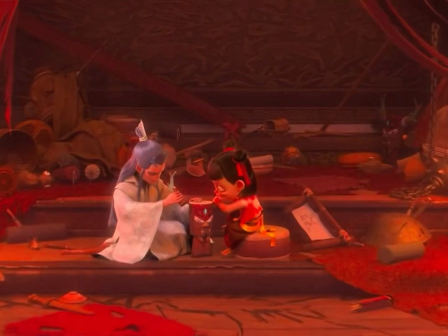 姜子牙半夜强迫症发作跑去给哪吒擦嘴，再看这段突然觉得心软软的原因是…