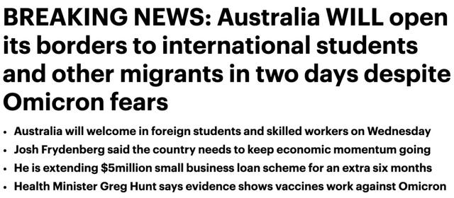 重磅!澳洲官宣:国境马上重开,与日韩旅游互通开启,新州惊现近百人确诊的超级传播,近千人为密接