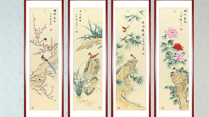 梅兰竹菊国画四君子寓意 张洪山工笔花鸟画清雅古韵，温馨恬淡|高洁|兰花|作品_新浪新闻