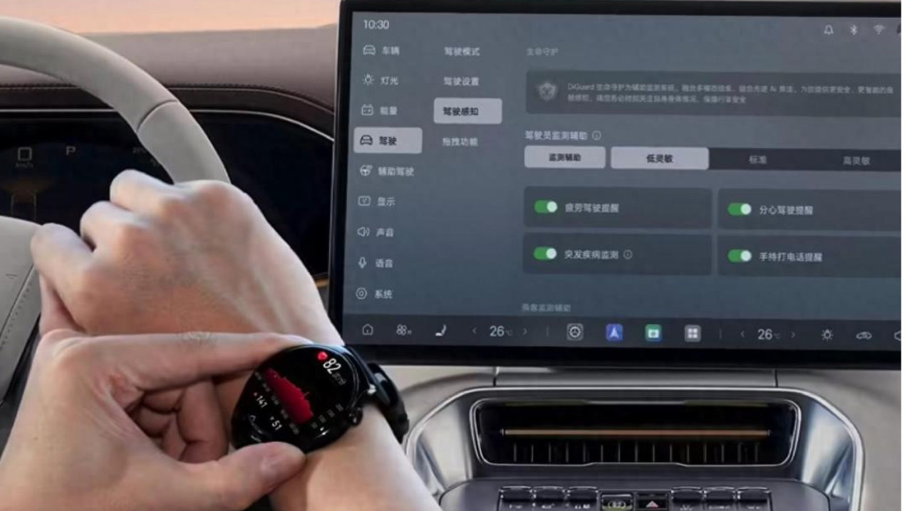 比亚迪腾势搭载DiGuard系统：可联动华为穿戴实时监测生理指标
