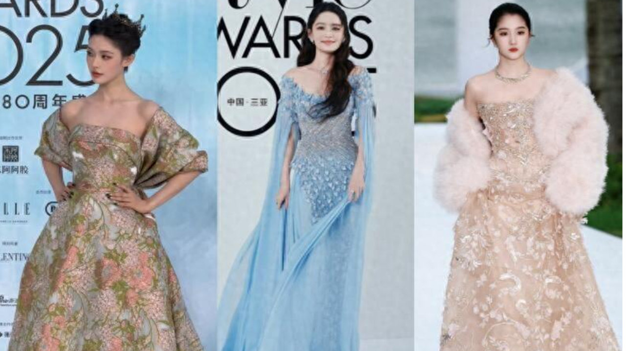 红毯一团乱！周冬雨穿一身抹布，张凌赫被吹成海胆，代露娃连摔3次