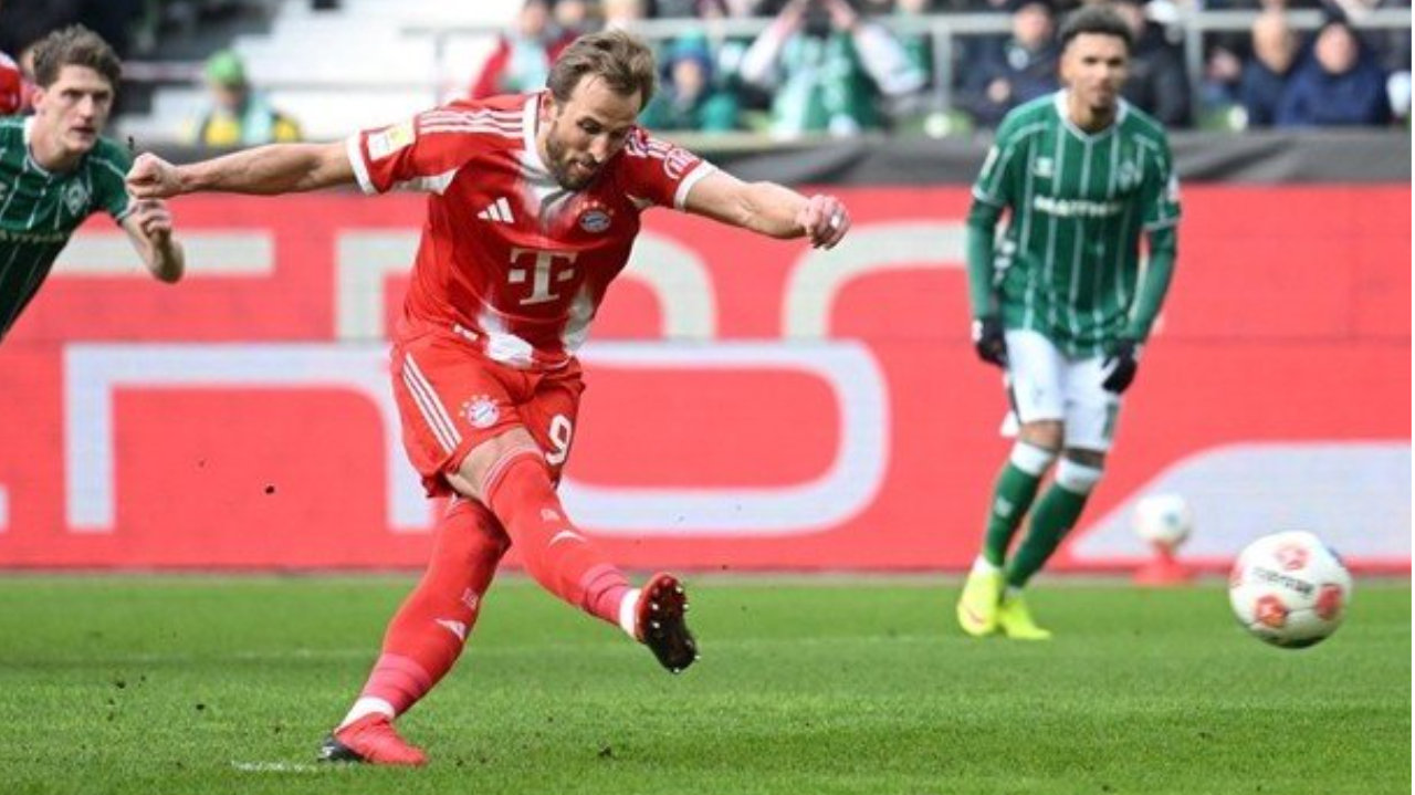 哈利凯恩职业生涯打进500球，头顶脚踢左右开弓百球来自点球