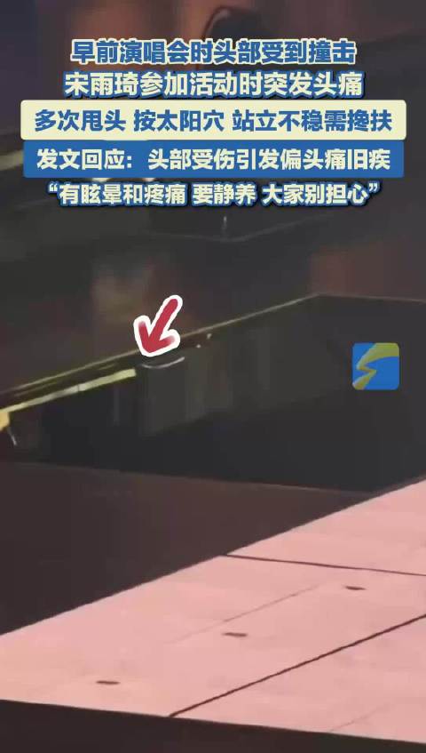宋雨琦参加活动时突发头痛 站立不稳需搀扶：因头部受伤引发偏头痛