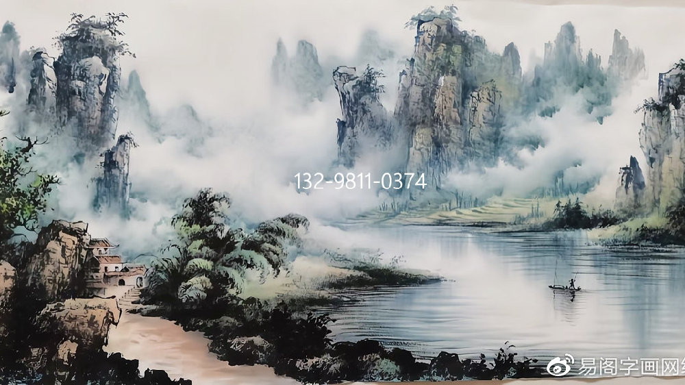 周国民山水画：江上清风，山间明月，与广阔的山水，安放一身自在